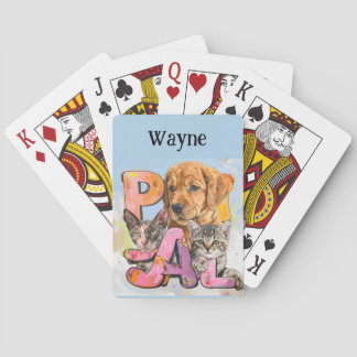 Pal Dog and Cats Plus Personalize Name Spielkarten