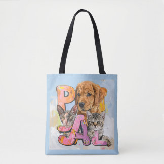 Pal Dog and Cats Plus Personalize Name Tasche
