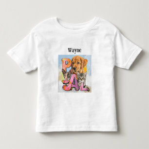 Pal Hund und Katzen plus personalisierter Name  Kleinkind T-shirt