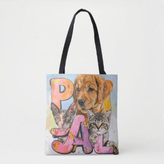 Pal Hund und Katzen plus personalisierter Name Tasche