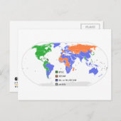 PAL NTSC SECAM TV Weltkarte Postkarte (Vorne/Hinten)