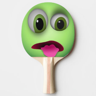Pala de Ping Pong Emoji Verde con la Lengua afuera Tischtennis Schläger
