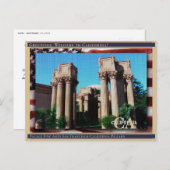 Palace Fine Arts San Francisco California Linen Postkarte (Vorne/Hinten)