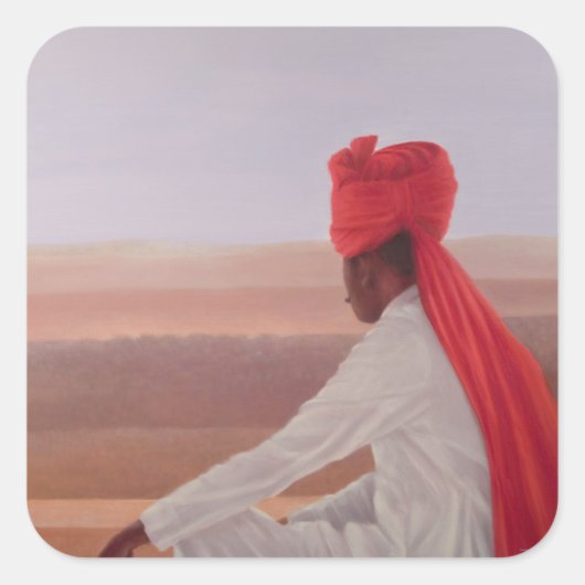 Palace Guard Jaipur Quadratischer Aufkleber (Vorderseite)