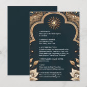 Palace Hindi Henna Mehndi Indian Style Wedding Begleitkarte (Vorne/Hinten)