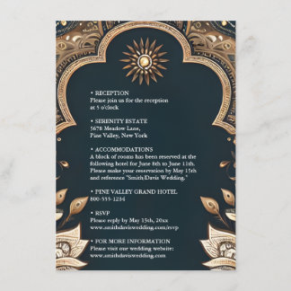 Palace Hindi Henna Mehndi Indian Style Wedding Begleitkarte