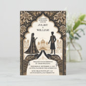 Palace Hindi Henna Mehndi Indian Style Wedding Einladung (Stehend Vorderseite)