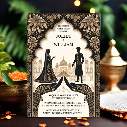 Palace Hindi Henna Mehndi Indian Style Wedding Einladung