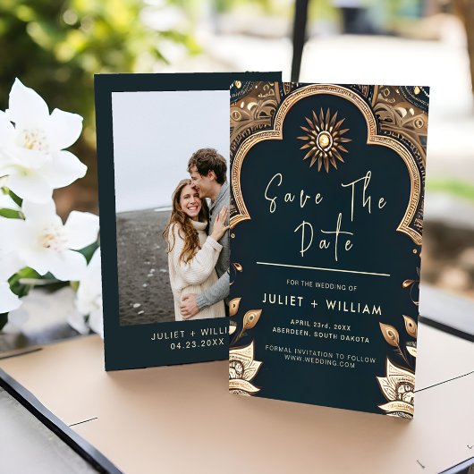 Palace Hindi Henna Mehndi Indian Style Wedding Save The Date