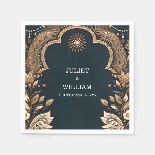 Palace Hindi Henna Mehndi Indian Style Wedding Serviette (Vorderseite)