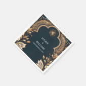 Palace Hindi Henna Mehndi Indian Style Wedding Serviette (Ecke)