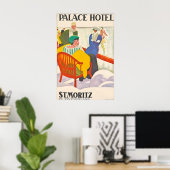 Palace Hotel St. Moritz Schweiz Vintage Poster (Heimbüro)