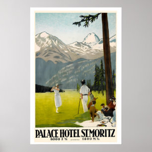 Palace Hotel St. Moritz Schweiz Vintage Reise Poster