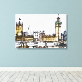 Palace of Westminster & Big Ben: London Fractal  Leinwanddruck