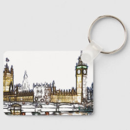 Palace of Westminster & Big Ben: London Fractal  Schlüsselanhänger