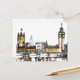 Palace of Westminster & Big Ben: London Fraktal Postkarte
