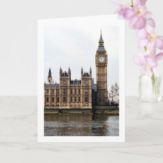 Palace of Westminster River View, London, England Karte (Orchidee)