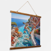 Palace Pool Wandteppich Mit Holzrahmen (Gewinkelt)