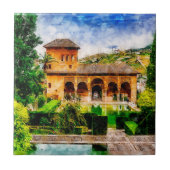 Palacio del Partal, Alhambra, Granada, Spanien. Fliese (Vorderseite)