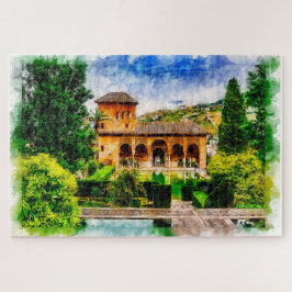 Palacio del Partal, Alhambra, Granada, Spanien. Puzzle