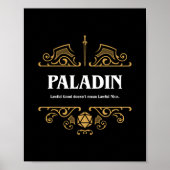 Paladin Class Tabletop RPG Gaming Poster (Vorne)