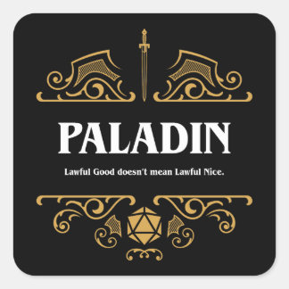 Paladin Class Tabletop RPG Gaming Quadratischer Aufkleber