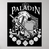 Paladin der RPG-Klasse - Weißer Text Poster (Vorne)