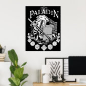 Paladin der RPG-Klasse - Weißer Text Poster (Heimbüro)