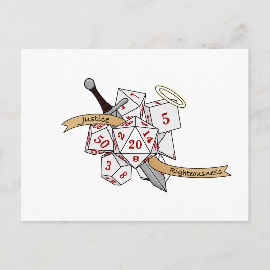 Paladin Dice Design Feiertagspostkarte (Vorderseite)