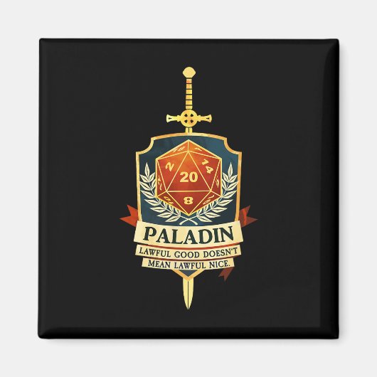 Paladin Fantasy-Rollenspiel Trpg Gamer Cl Magnet (Vorne)