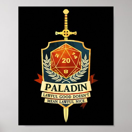 Paladin-Fantasy-Rollenspiel-Trpg-Spieler Cl Poster (Vorne)