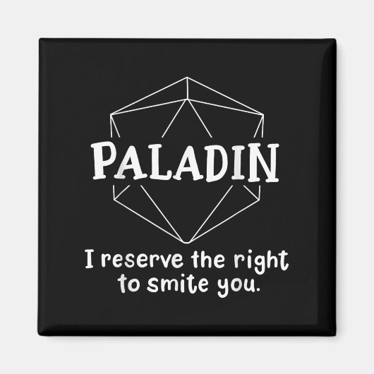Paladin Funny Character Joke Roleplay Games Rpg Magnet (Vorne)