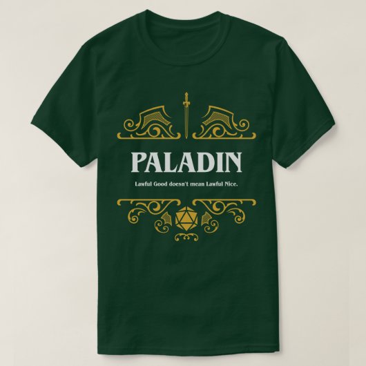 Paladin-Klasse Tabletop-RPG-Gaming T-Shirt (Design vorne)