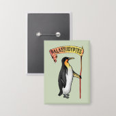 Paläeudyptes Extinct Pinguin Button (Vorderseite/Rückseite)