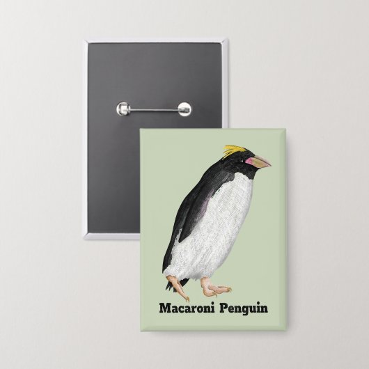 Paläeudyptes Extinct Pinguin Button (Vorderseite/Rückseite)