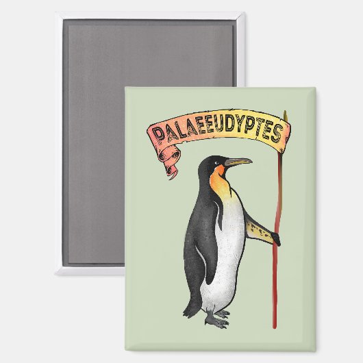 Paläeudyptes Extinct Pinguin Magnet (Vorderseite/Rückseite)