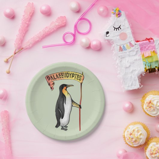 Paläeudyptes Extinct Pinguin Pappteller (Party)