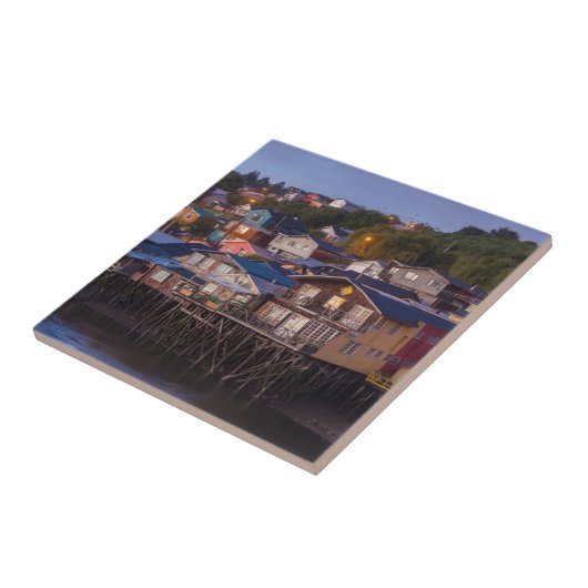 Palafito Pfahlhäuser, erhöhte Sicht Fliese (Seite)