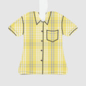 Palaka Kariert Aloha Shirt - Lemon Gelb Ornament (Vorderseite)