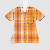 Palaka Kariert Aloha Shirt - Orange Ornament (Vorderseite)