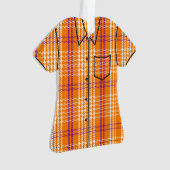Palaka Kariert Aloha Shirt - Orange Ornament (Vorderseite)