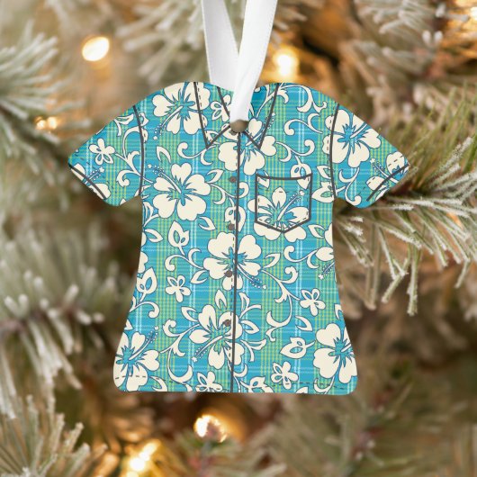 Palaka Pareau Hawaiianischer Karo Hibiskus Aloha S Ornament (Baum)
