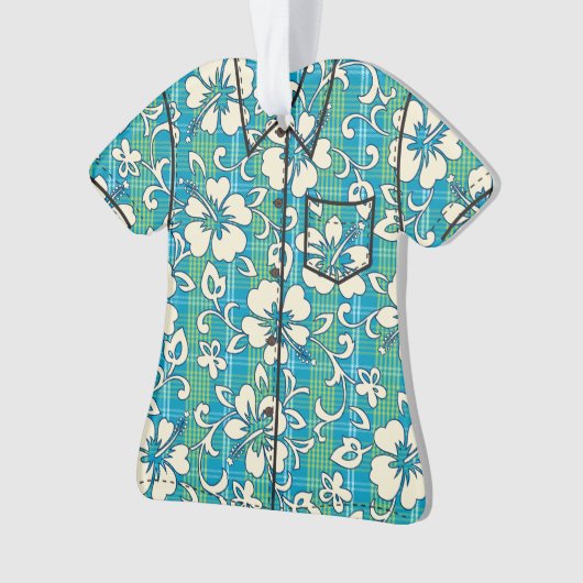 Palaka Pareau Hawaiianischer Karo Hibiskus Aloha S Ornament (Vorderseite)