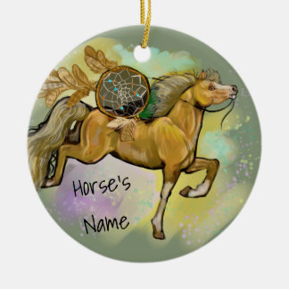 Palamino-Traumfänger-Pferd Keramik Ornament