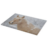 Palaminpferd im Schnee Schneidebrett (Ecke)