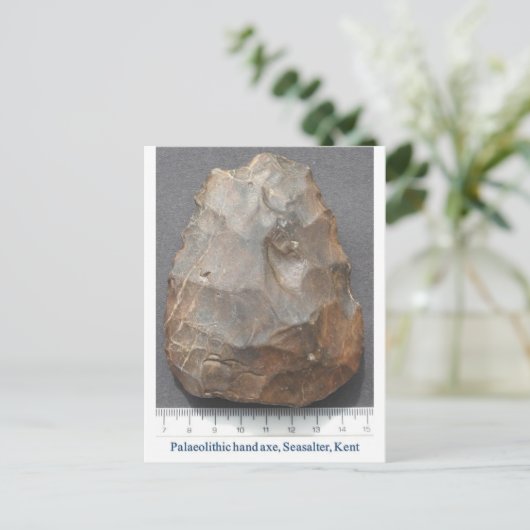 Paläolithische Handaxt Postkarte (Stehend Vorderseite)