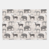 Paläontologe Wooly Mammoth und Giant Irish Elk Geschenkpapier Set (Vorderseite)