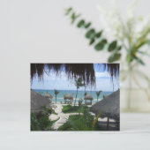 Palapas am Strand Postkarte (Stehend Vorderseite)