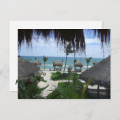 Palapas am Strand Postkarte (Vorne/Hinten)