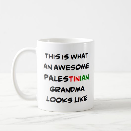 paläsische Oma, phantastisch Kaffeetasse (Links)